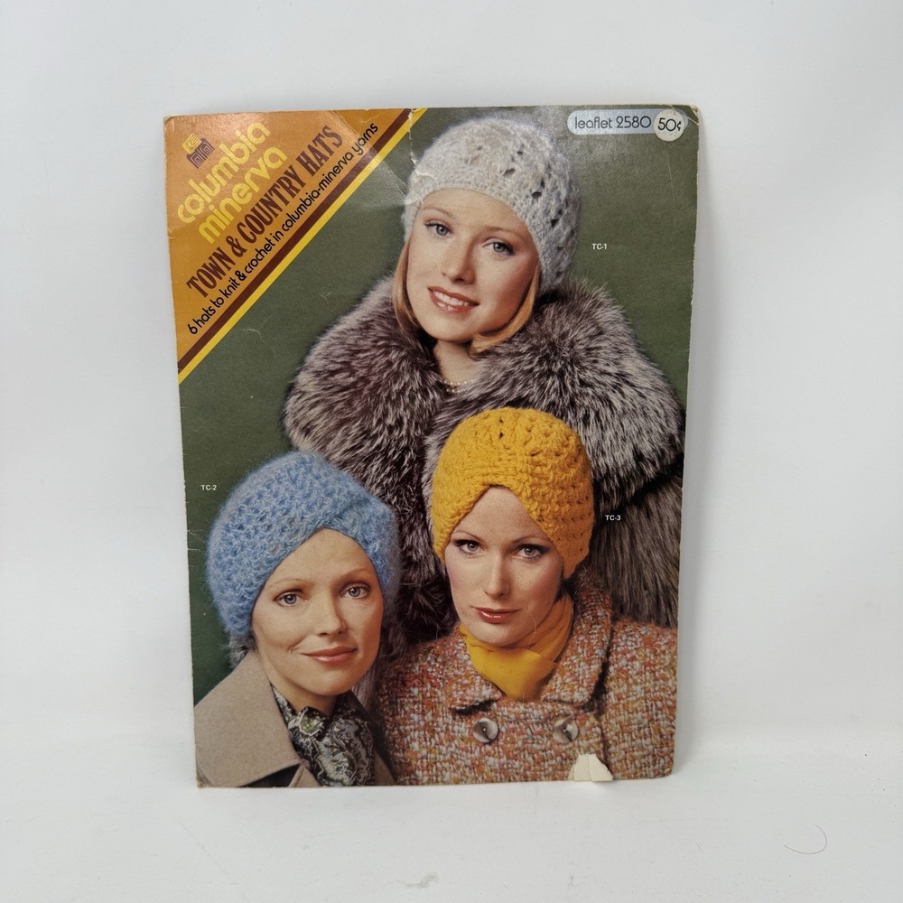 Columbia Minerva Town & Country HATS Leaflet Knit & Crochet Patterns 2580
